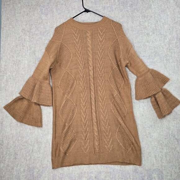 Main Strip Womens Bell Sleeve Sweater Dress M - Picture 1 of 5